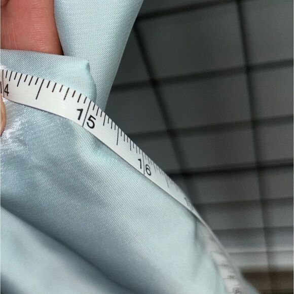 Danielle Bernstein Rhinestone Button Puff Sleeve Light Blue DressNWT - Picture 11 of 12